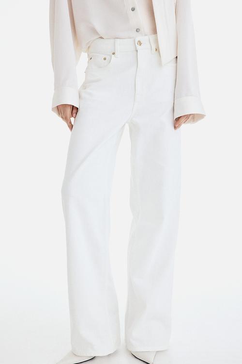 Wide high jeans - white