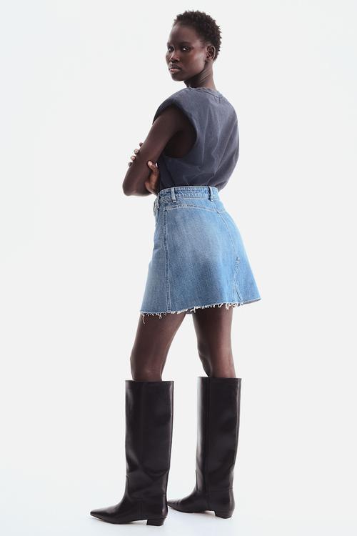 A-line denim skirt - denim blue