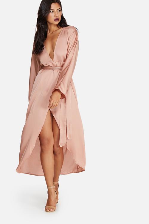 Silky kimono maxi dress