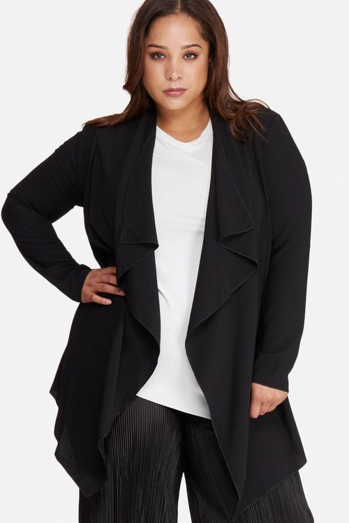 Plus Size waterfall crepe jacket