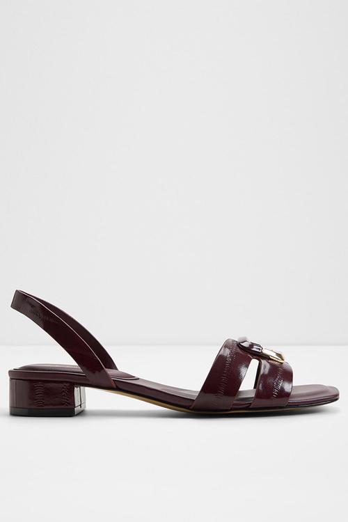 Alamaendar open toe slingback - burgundy