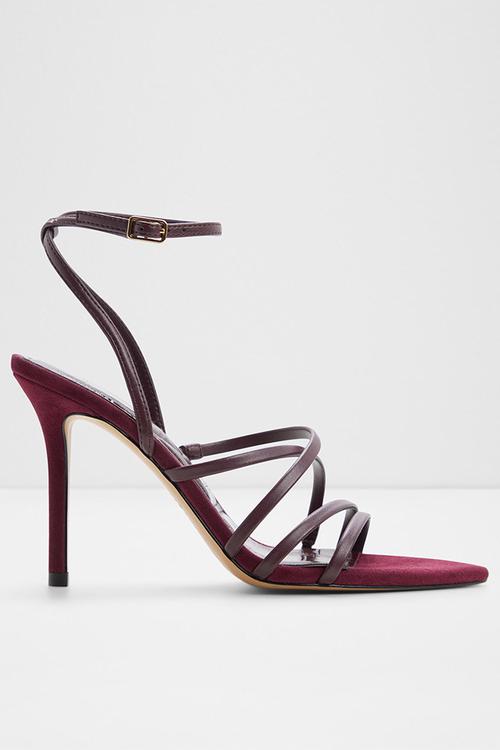 Solania open toe ankle strap - burgundy