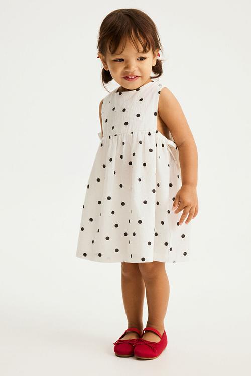 Ellie Woven Dress - Vanilla/Polka Dot