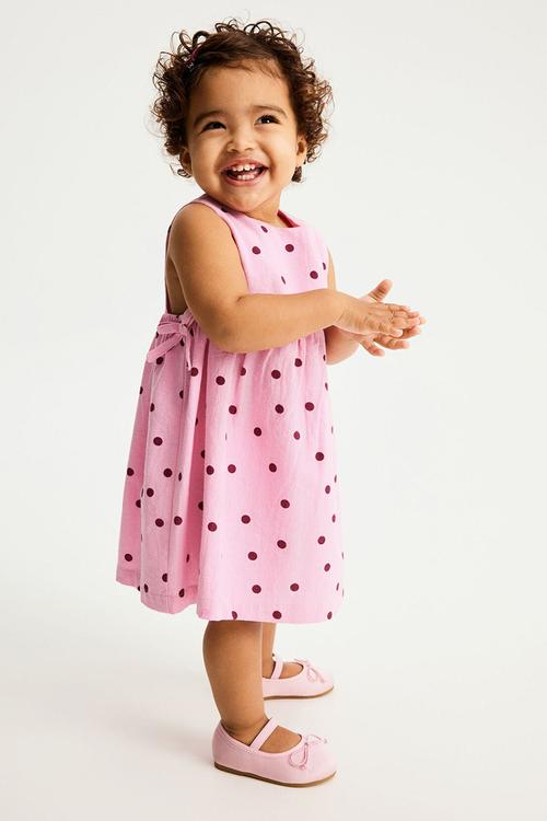 Ellie Woven Dress - Strawberry Milk/Polka Dot