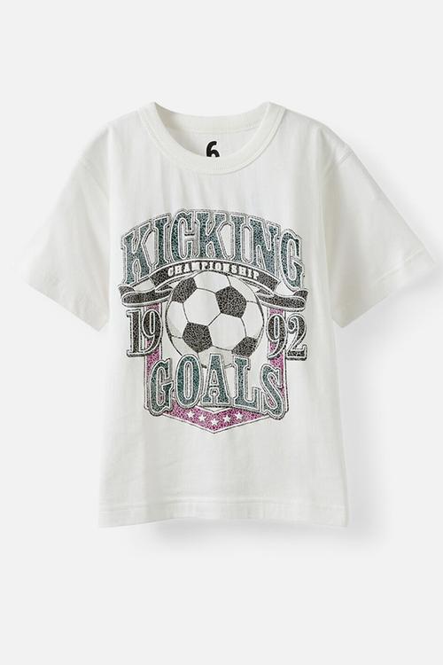 Essentials Graphic Short Sleeve Tee -  Dark Vanilla/Kicking Goals