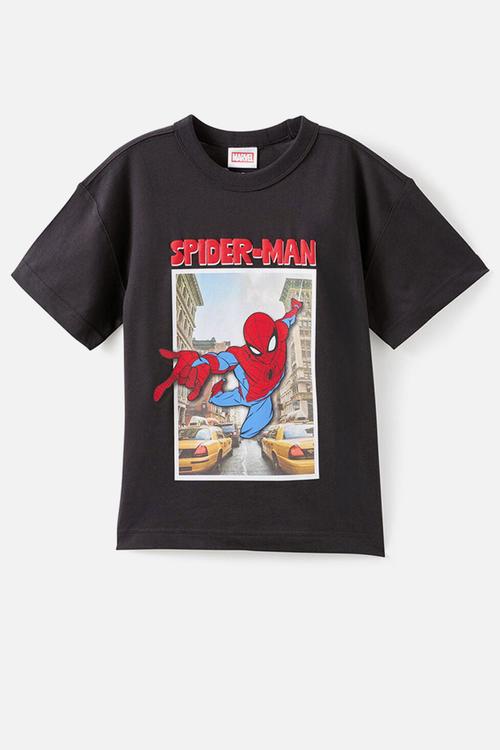 Licensed Drop Shoulder Short Sleeve Tee -  Lcn Mar Phantom/Spiderman City