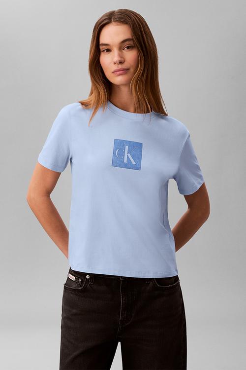 Short sleeve classic fit monogram tee - breezy blue