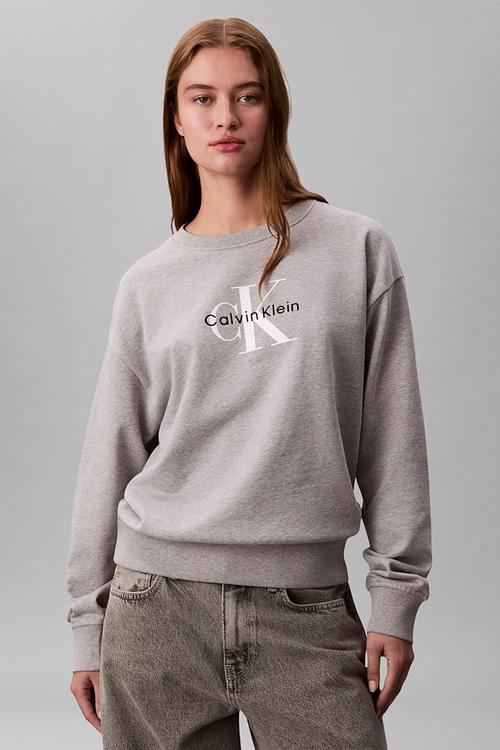 Long sleeve monologo french terry rlxd crew - heroic grey heather