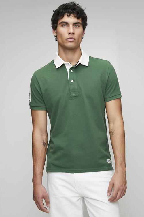 Vintage Pique Rugby Polo-Hunter Green