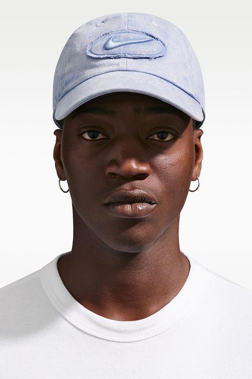 Club denim patch cap-work blue