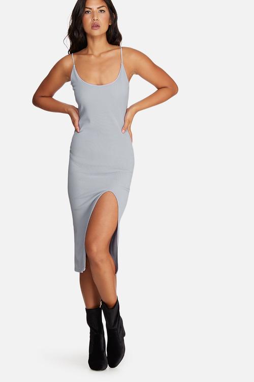Strappy scoop neck midi dress