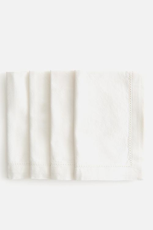4-Pack cotton napkins - white