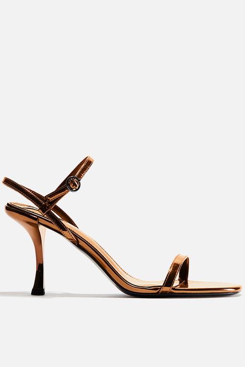 Heeled strappy sandals - bronze-coloured