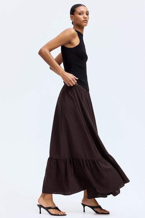 Flared skirt - dark brown