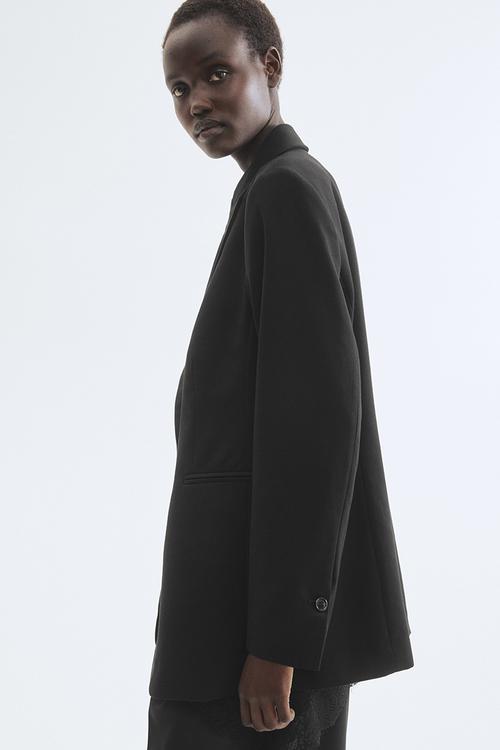 Single-breasted blazer - black