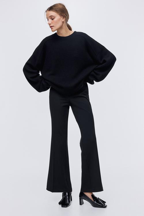 Flared trousers - black