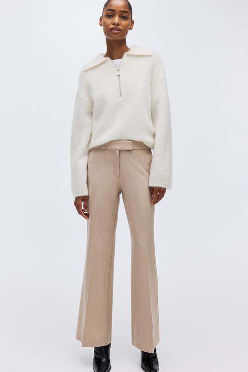 Flared trousers - light beige