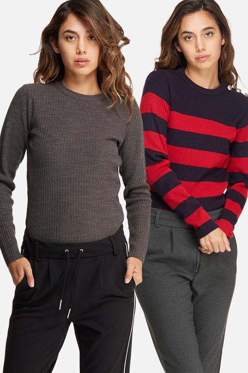 Button detail sweater 2 pack
