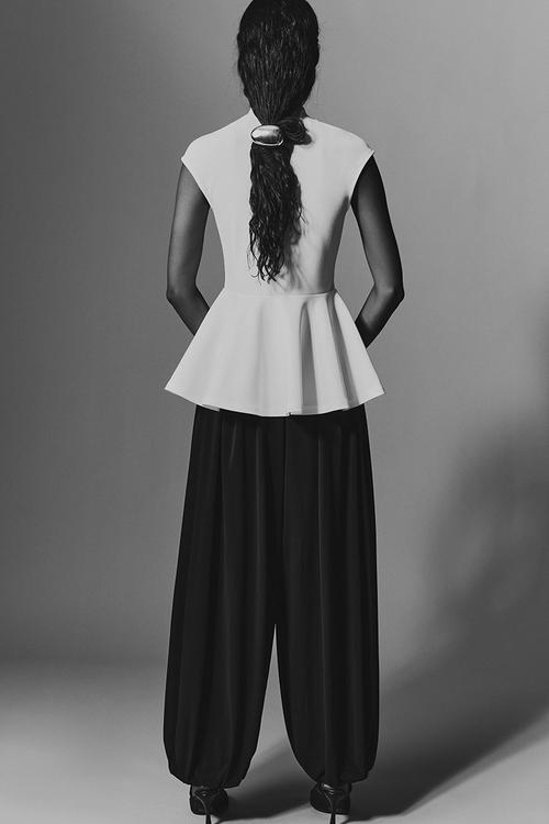 Ponte di roma peplum top - white