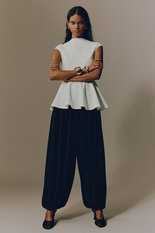 Ponte di roma peplum top - white