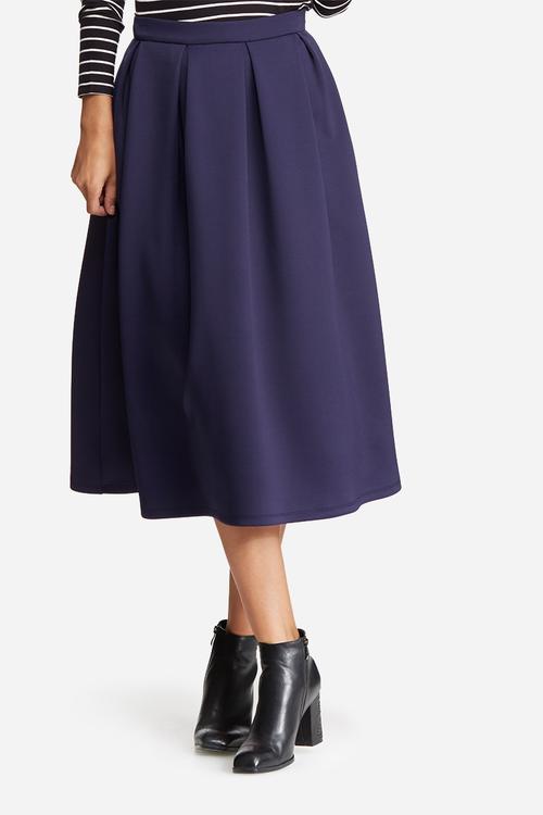 Full pleated midi skirt