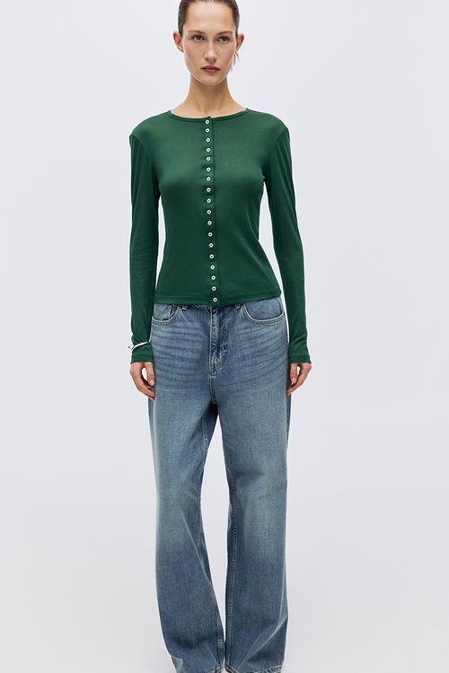 Sheer cardigan - dark green