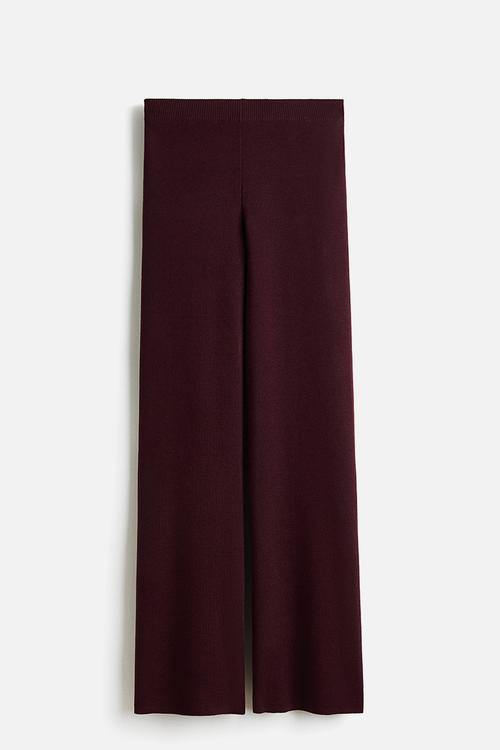 Knitted trousers - burgundy