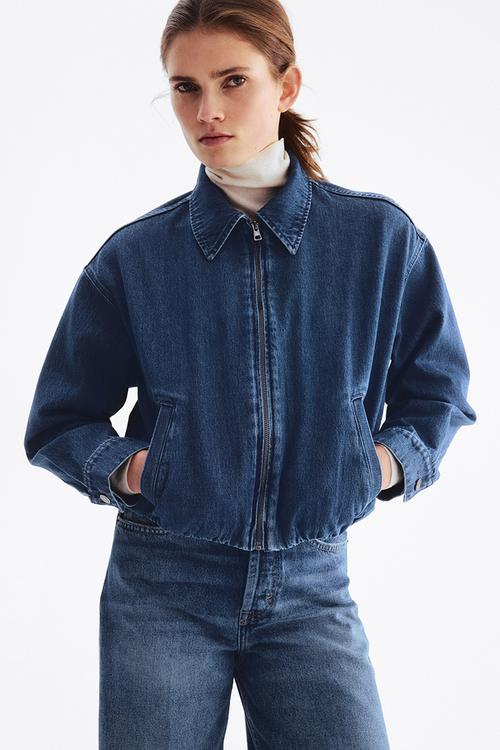 Oversized denim jacket - denim blue