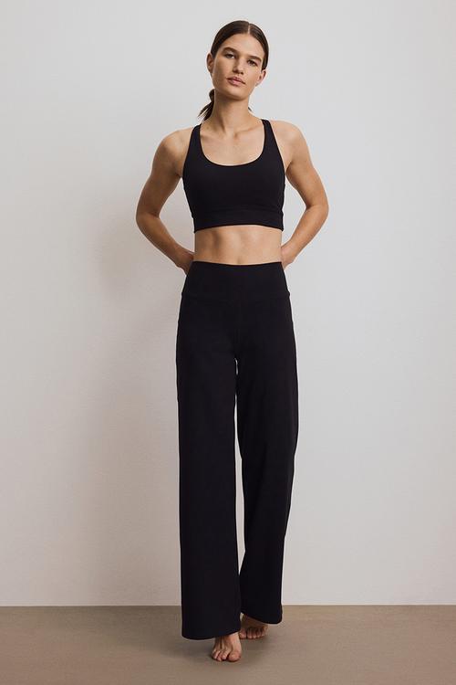 Wide sports leggings with softmove - black