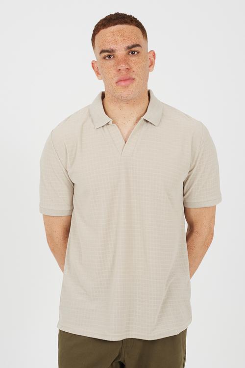 MEN'S SHORT SLEEVED POLO SHIRT WITHTHORPHY NECK KEWLEY - STONE