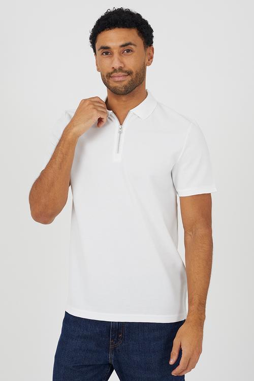 MENS REGULAR FIT, SHORT SLEEVE POLO LYNDHURSD - CREAM