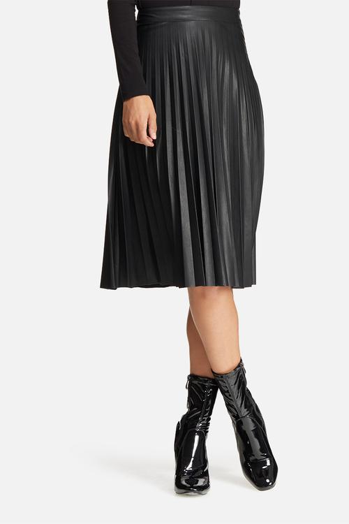 Pleat PU skirt