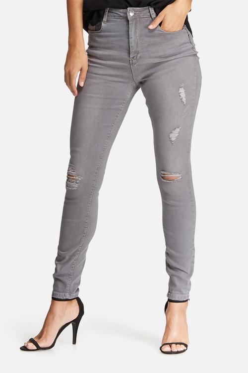 Sinner highwaisted ripped skinny jeans