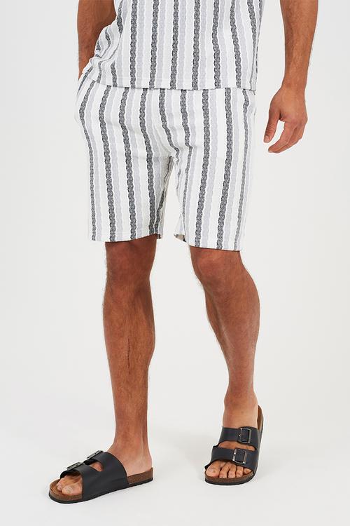MEN'S REGUALR FIT SHORT VERIGO - WHITE/BLACK/LT BLUE