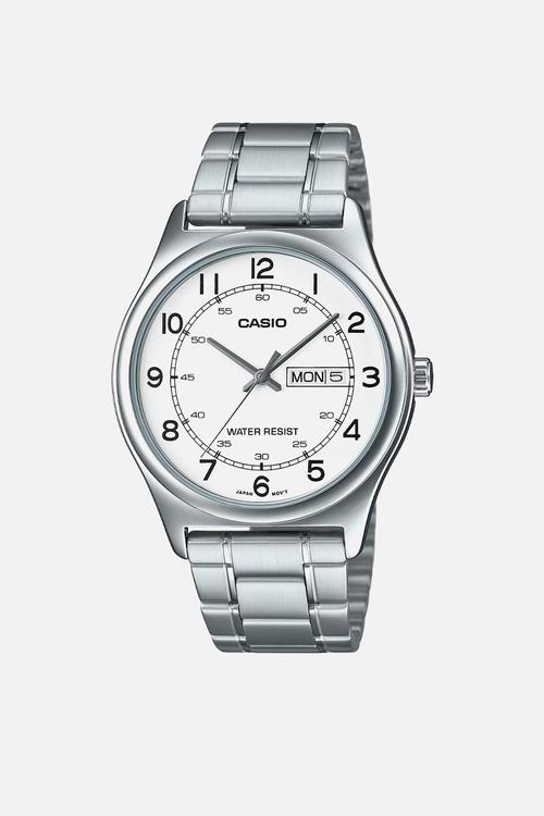 Analog Ss Dd White Num Dial - White & Silver