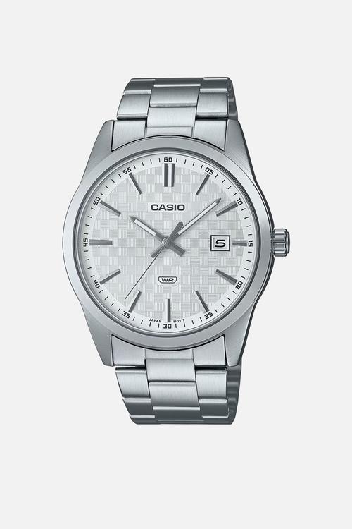 Analog Wht Dial Stainless - Silver
