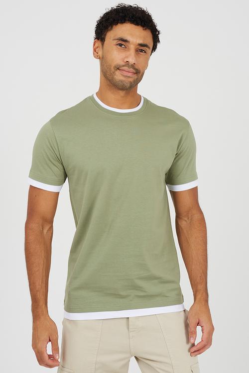 Nate T-shirt - Washed Sage / Optic White