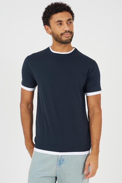 Nate T-shirt - Dark Navy / Optic White