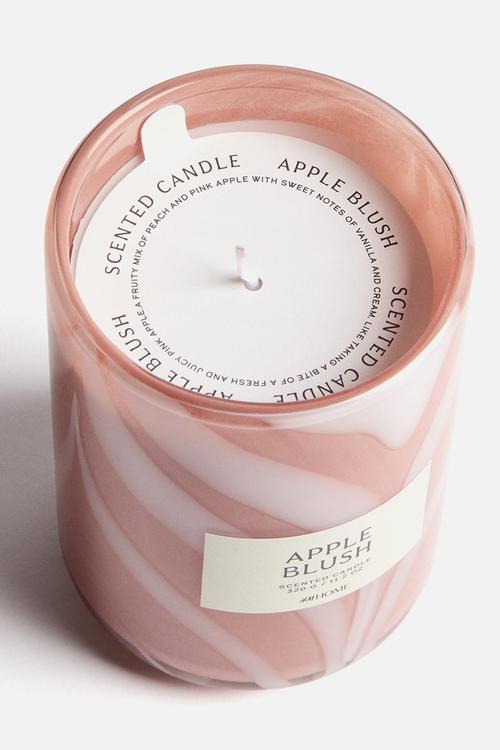 Scented candle in glass holder - apple blush
