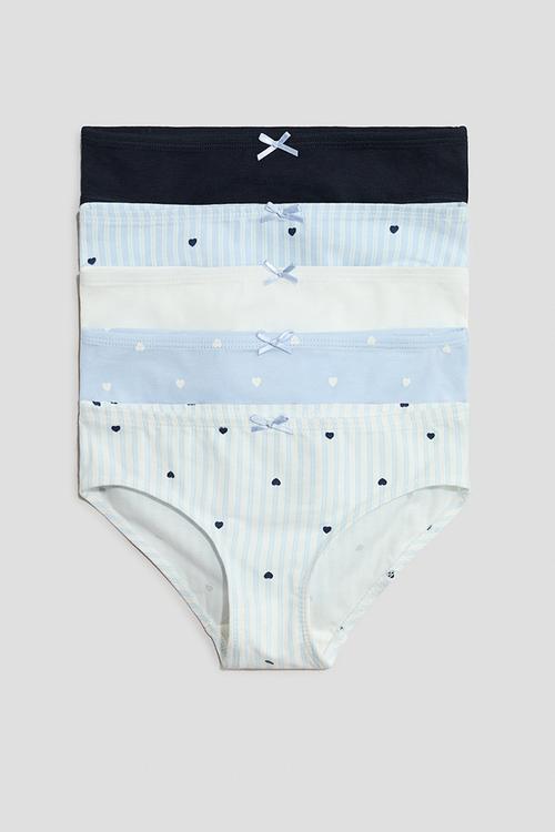 5-Pack cotton briefs - blue/hearts