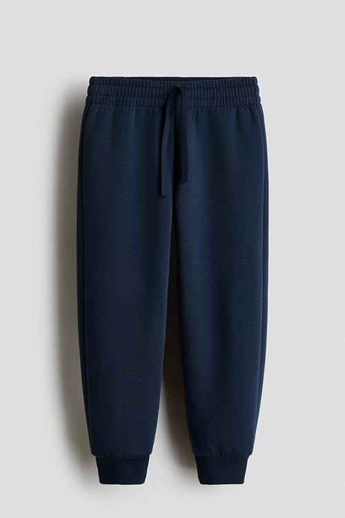 Brushed-inside joggers - navy blue