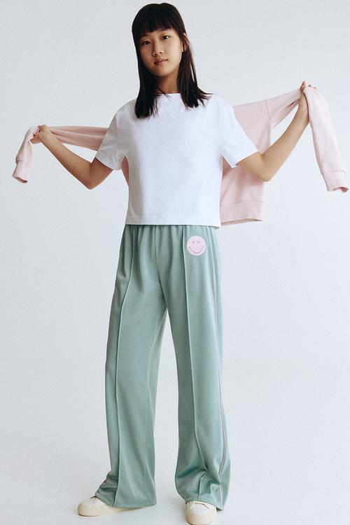 Wide-leg track pants - light green/smileyworld?