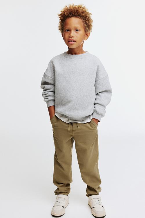 Cotton twill trousers - dark khaki beige