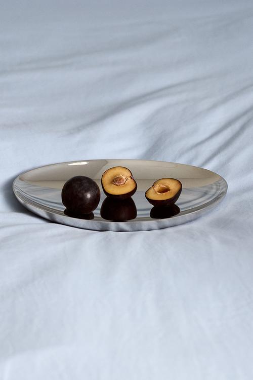 Stainless steel trinket dish - silver-coloured