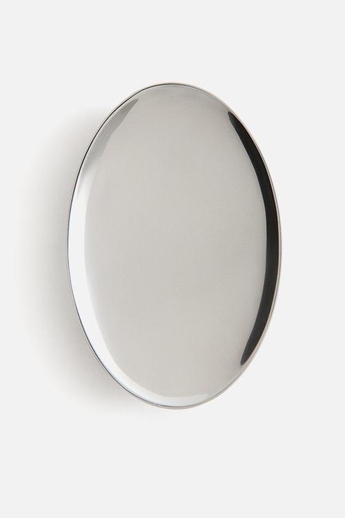 Small stainless steel trinket dish - silver-coloured