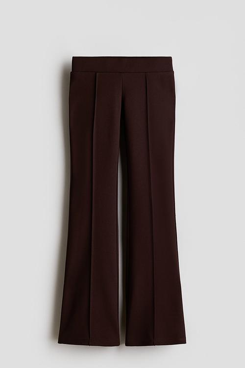 Flared ponte di roma leggings - dark brown