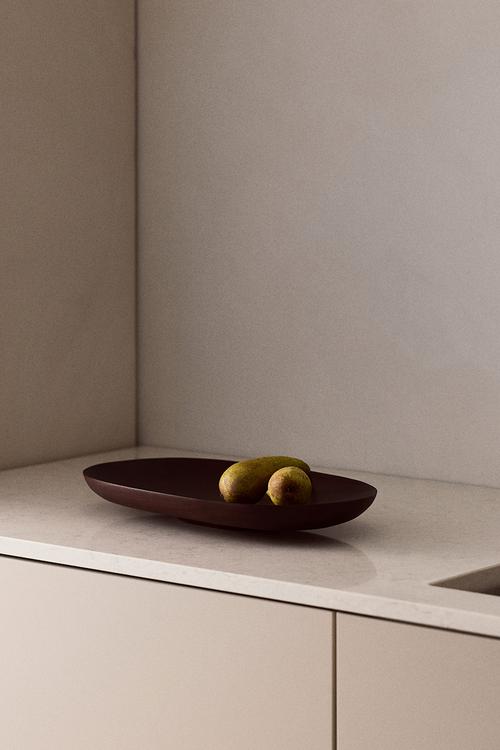 Wooden serving plate - dark brown