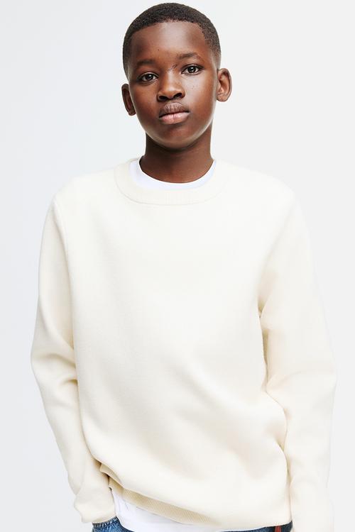 Fine-knit jumper - light beige
