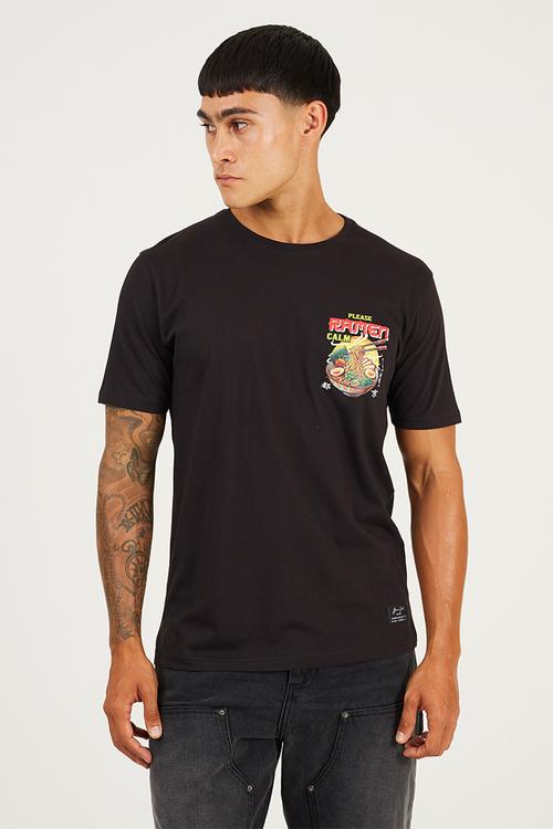 MTS-149SCRAN - JET BLACK / MULTI-COLOUR PRINT