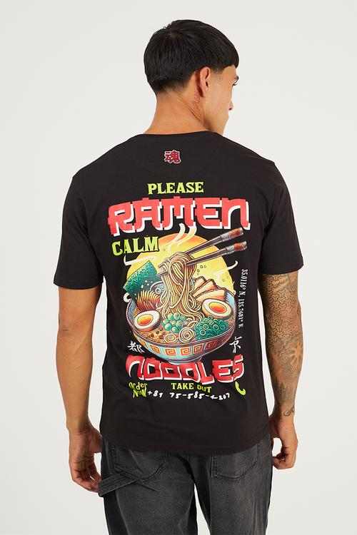 MTS-149SCRAN - JET BLACK / MULTI-COLOUR PRINT
